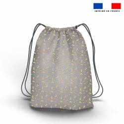 Kit sac à dos coulissant + porte-monnaie argent motif licorne