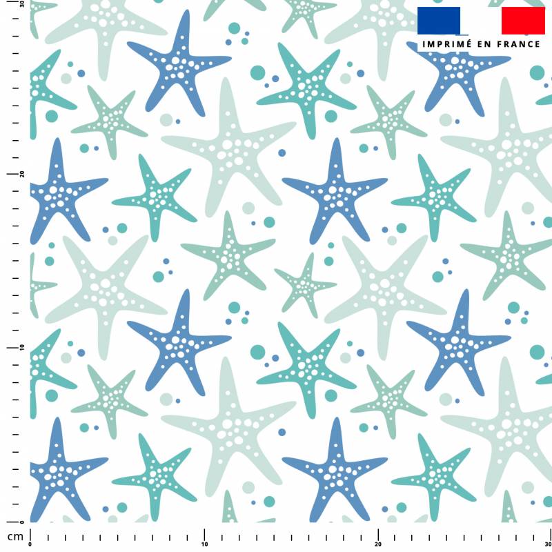 Étoile de mer bleue - Fond blanc