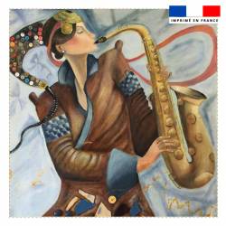 Coupon 45x45 cm motif saxophone - Création Lilou L