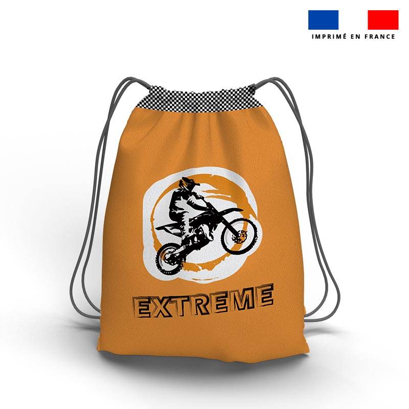 Kit sac à dos coulissant motif motocross