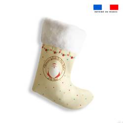 Kit chaussette de noël motif Joyeux Noël + Fausse fourrure