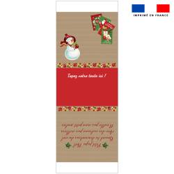 Kit hotte personnalisé motif noel rouge et vert + Fausse fourrure