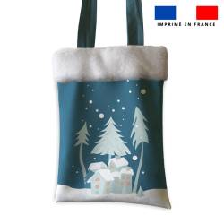 Kit tote-bag motif ours polaire + fausse fourrure