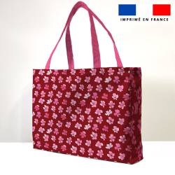 Kit sac de plage imperméable rouge motif summer - King size - Création Nathalie Gravey