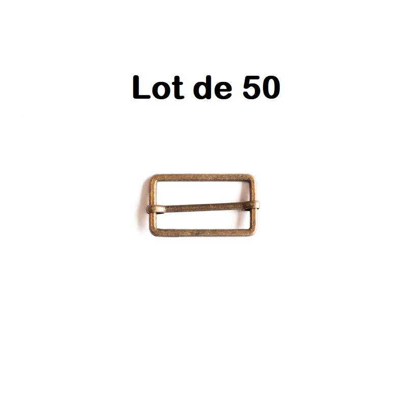 Lot de 50 boucles de réglage bronze 32 mm