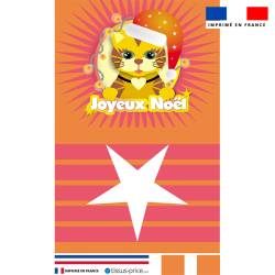 Kit pochette motif chat de Noel jaune - Création Lita Blanc