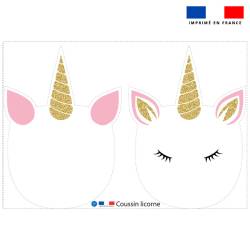 Coupon pour coussin forme licorne gold