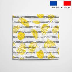 Housse de coussin 40x40 cm imprimée feuille de palmier jaune