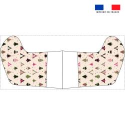 Kit chaussette de noel motif sapin rose et beige + Fausse fourrure - Création Lili Bambou Design