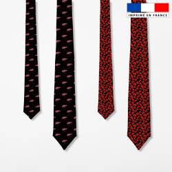 Patron cravate réversible motif coquelicot