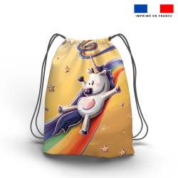 Kit sac à dos coulissant motif licorne et toboggan - Création Stillistic