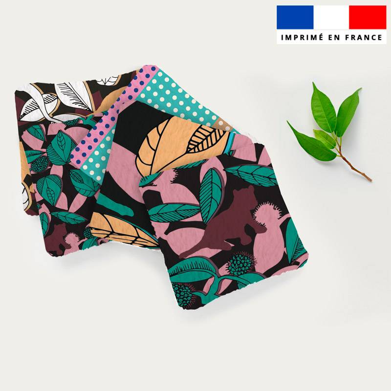 Coupon lingettes lavables motif tigre vert - Création Lili Bambou Design