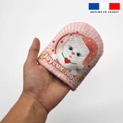 Kit mini-gants nettoyants motif chats de noel - Création Lita Blanc