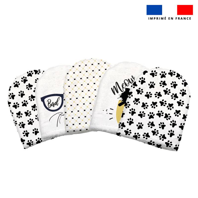 Kit mini-gants nettoyants motif chat noir