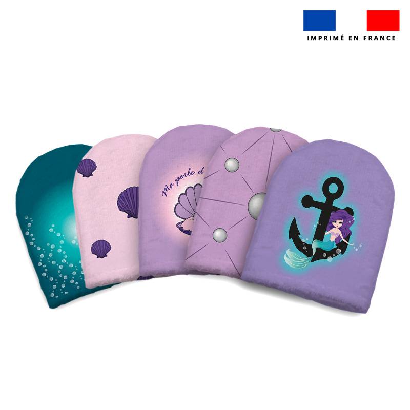 Kit mini-gants nettoyants motif sirène