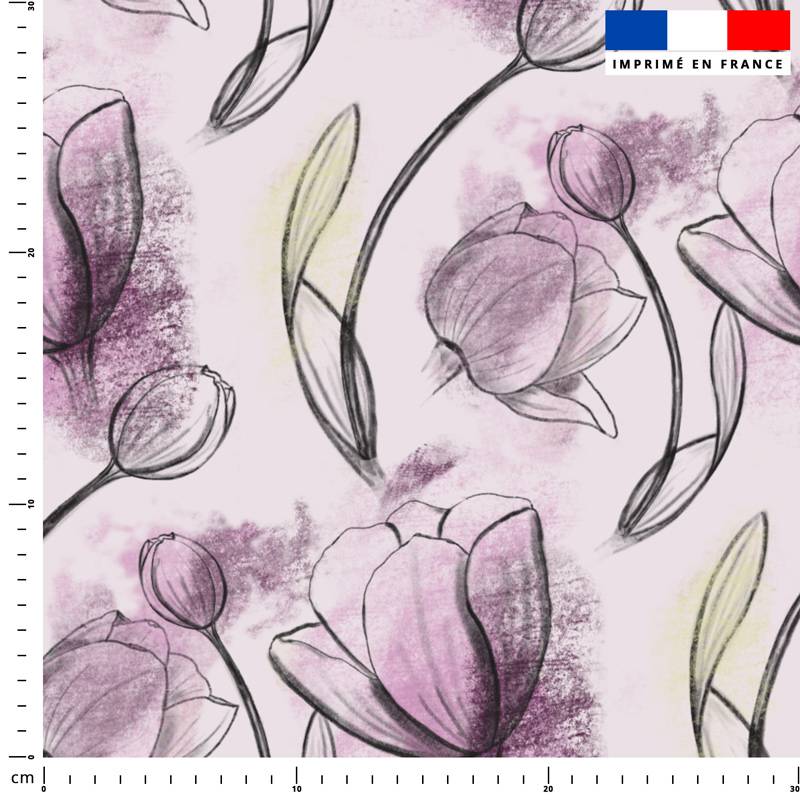 Tulipe - Fond rose - Création Marie-Eva
