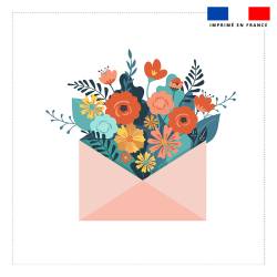 Coupon 45x45 cm motif message fleurie