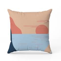 Coupon 45x45 cm motif paysage marin Santorin
