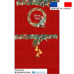 Kit pochette de noel motif couronne de Noel