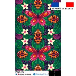 Kit pochette motif papillon rose et orange - Création Pilar Berrio