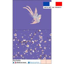 Kit pochette violette motif fleur de cerisier