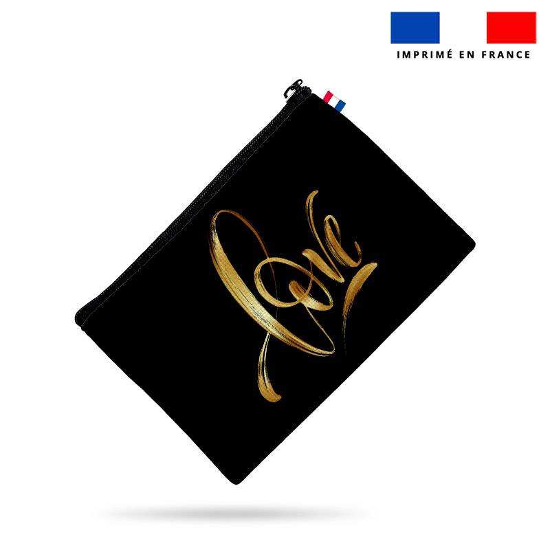 Kit pochette motif love gold and black