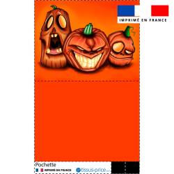 Kit pochette orange motif citrouilles - Création Créasan'
