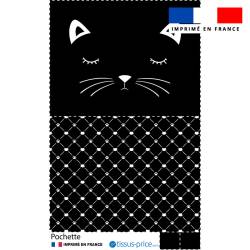 Kit pochette noir motif chat