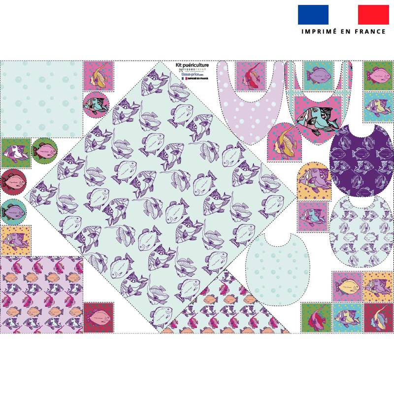 Kit puériculture motif poisson - Création Lili Bambou Design