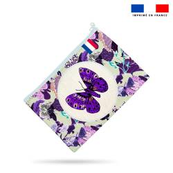 Kit pochette motif papillon violet - Création Lili Bambou Design