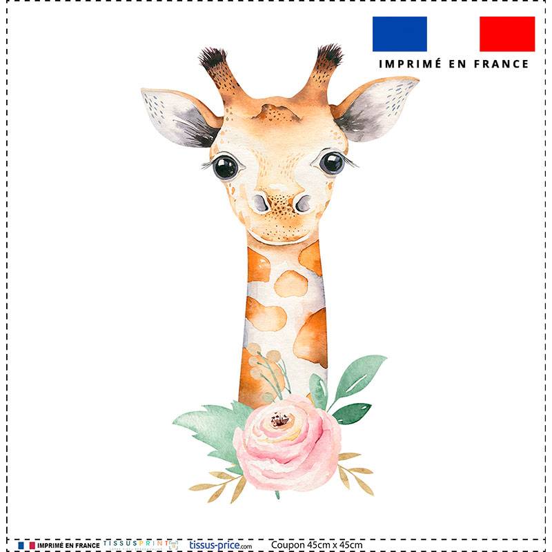 Coupon 45x45 cm motif girafe aquarelle