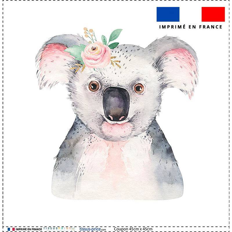 Coupon 45x45 cm motif koala aquarelle