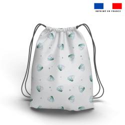 Kit sac à dos coulissant motif animaux aquatiques