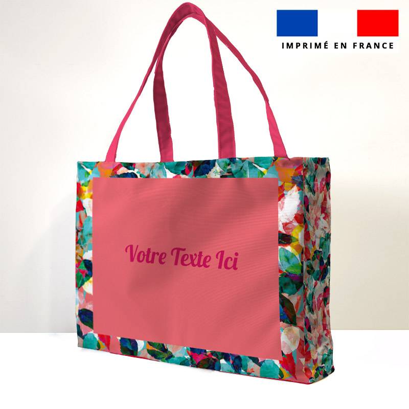 Kit couture sac cabas personnalisé - Aquarelle feuillage coloré