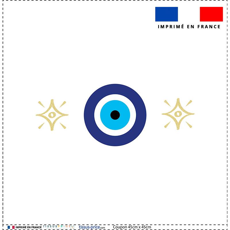 Coupon 45x45 cm motif Grèce oeil bleu