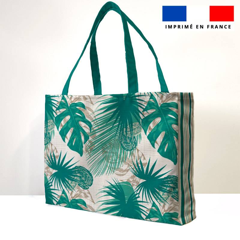 Kit couture sac cabas motif palme jungle - Tissus Price Matière