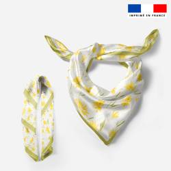 Lot de 2 foulards imprimés camomille jaune - Création Zohra Designs