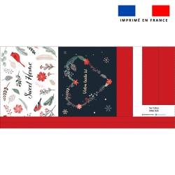 Kit couture sac cabas personnalisé motif sweet home rouge