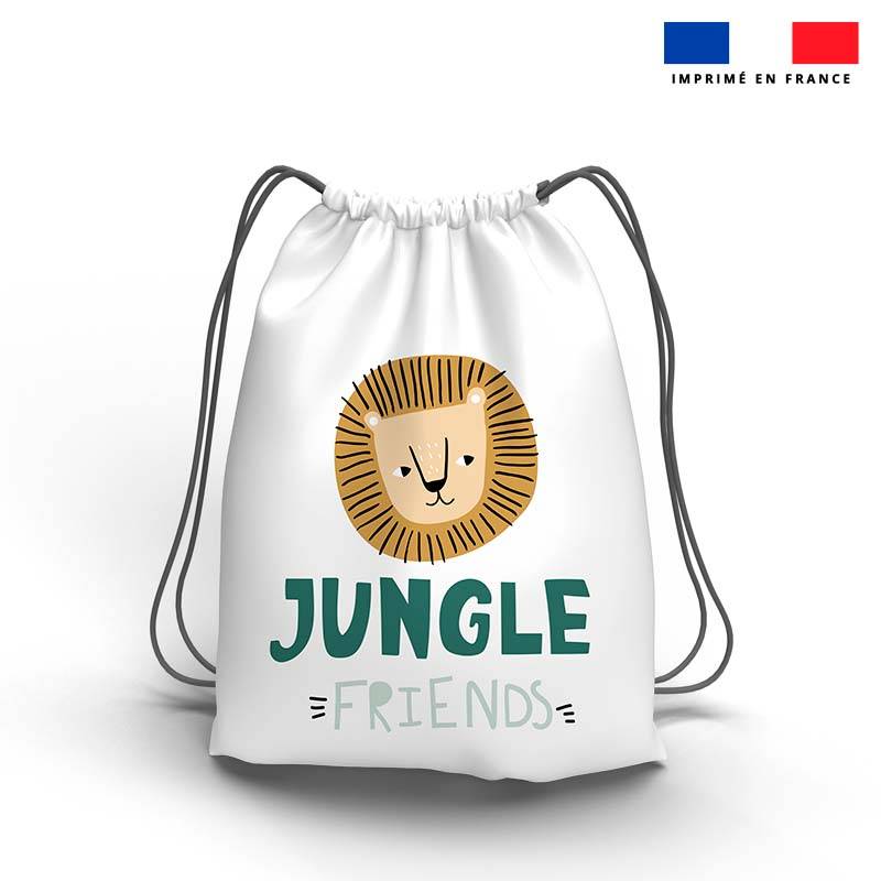Kit sac à dos coulissant motif jungle friends