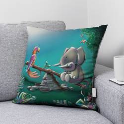 Coupon 45x45 cm imprimé éléphant jungle - Création Stillistic