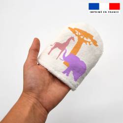 Kit mini-gants nettoyants motif marinière savane - Création Lili Bambou Design
