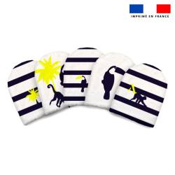 Kit mini-gants nettoyants motif marinière tropique - Création Lili Bambou Design