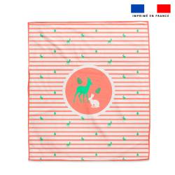 Coupon serviette de plage motif marinière forêt - Création Lili Bambou Design