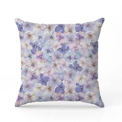 Aquarelle fleur violette et bleue style vintage - Fond blanc