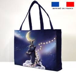 Kit couture sac cabas motif chat lune - Création Stillistic