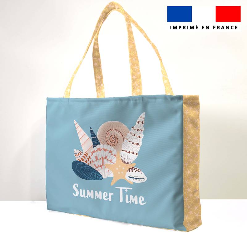 Kit couture sac cabas motif coquillage summer time