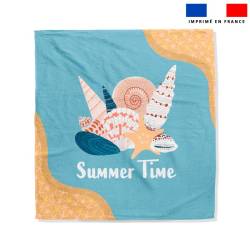 Coupon pour serviette de plage motif coquillage summer time