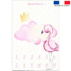 Coupon pour couverture mensuelle bébé motif sweet flamant rose