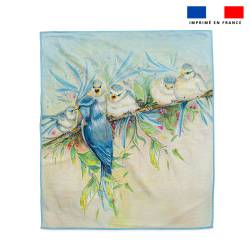 Coupon pour serviette de plage motif mésange - Création Véronique Baccino