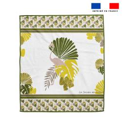 Coupon pour serviette de plage motif palme exotique verte - Création Marie-Eva